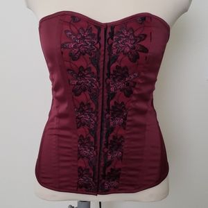Maroon Lace Corset Goth Victorian